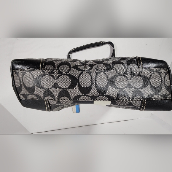 Coach Heritage Signature Chelsea Stripe Tote No. J0973-F14477 Gray Black Blue - Picture 11 of 16